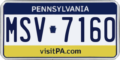 PA license plate MSV7160