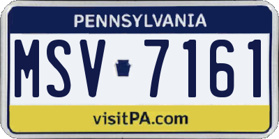 PA license plate MSV7161