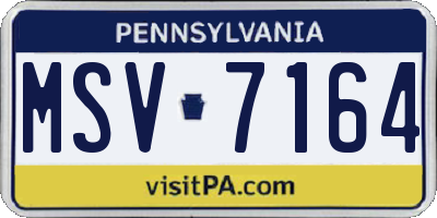 PA license plate MSV7164