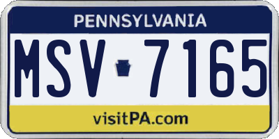 PA license plate MSV7165