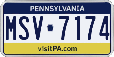 PA license plate MSV7174
