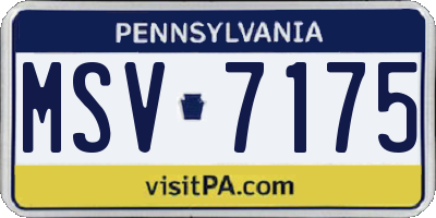 PA license plate MSV7175