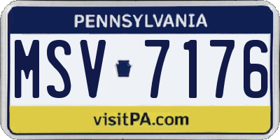 PA license plate MSV7176