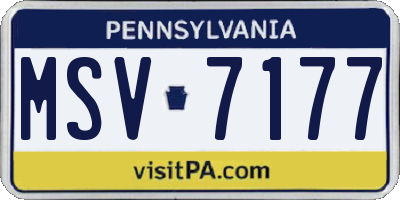 PA license plate MSV7177