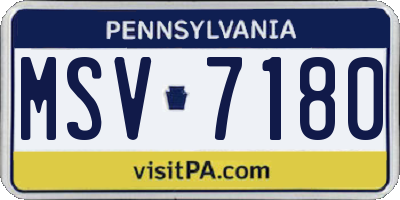 PA license plate MSV7180