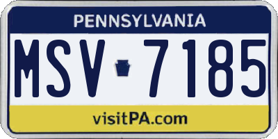 PA license plate MSV7185