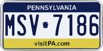PA license plate MSV7186
