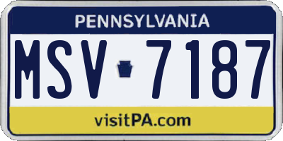 PA license plate MSV7187
