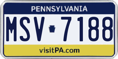 PA license plate MSV7188