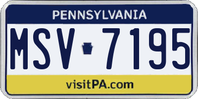 PA license plate MSV7195