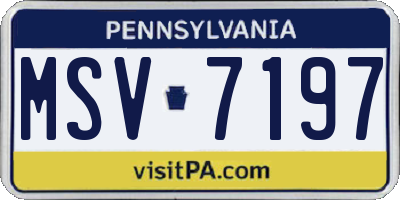 PA license plate MSV7197