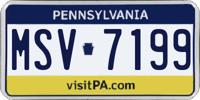PA license plate MSV7199