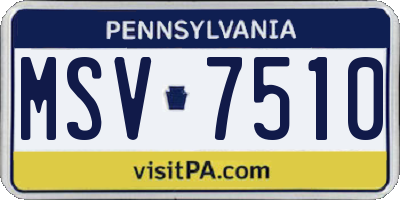 PA license plate MSV7510