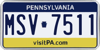 PA license plate MSV7511