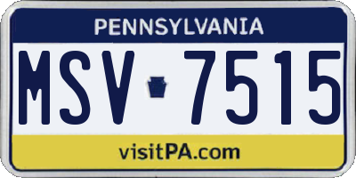 PA license plate MSV7515