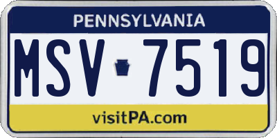 PA license plate MSV7519