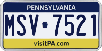 PA license plate MSV7521