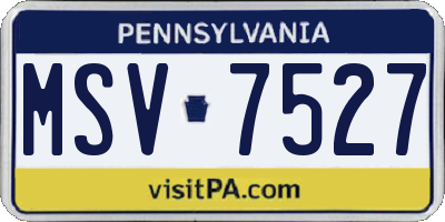 PA license plate MSV7527