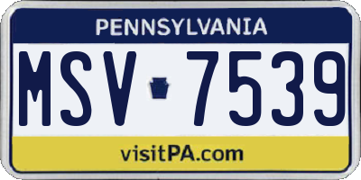 PA license plate MSV7539