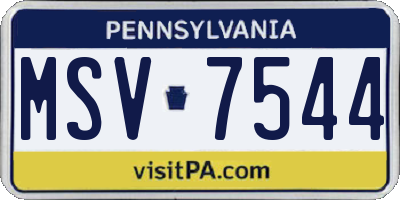 PA license plate MSV7544