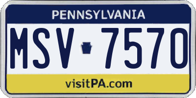 PA license plate MSV7570