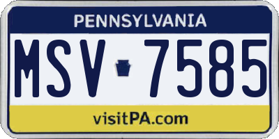 PA license plate MSV7585