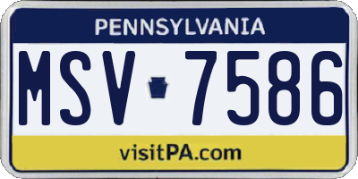 PA license plate MSV7586