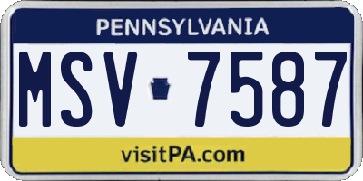 PA license plate MSV7587