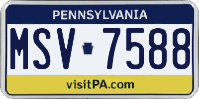 PA license plate MSV7588