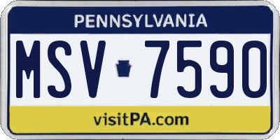 PA license plate MSV7590