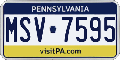 PA license plate MSV7595