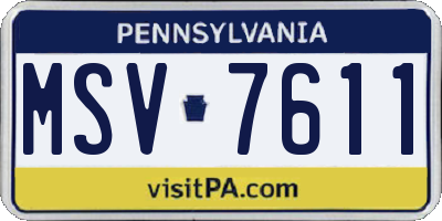 PA license plate MSV7611