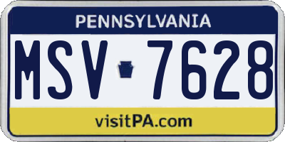 PA license plate MSV7628