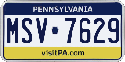 PA license plate MSV7629