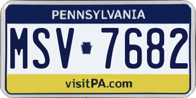 PA license plate MSV7682