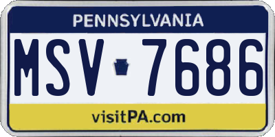 PA license plate MSV7686