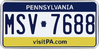 PA license plate MSV7688