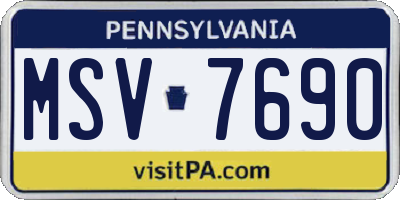 PA license plate MSV7690