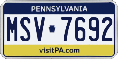 PA license plate MSV7692