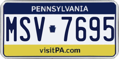 PA license plate MSV7695