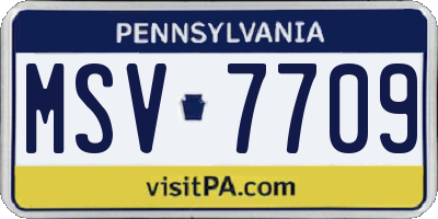 PA license plate MSV7709