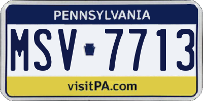 PA license plate MSV7713