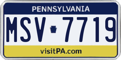 PA license plate MSV7719