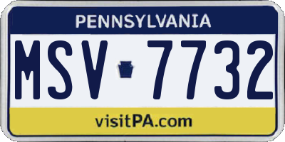 PA license plate MSV7732