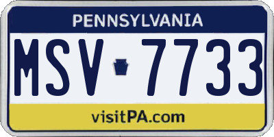 PA license plate MSV7733