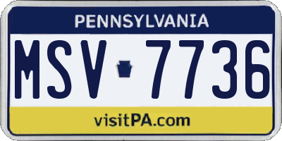 PA license plate MSV7736