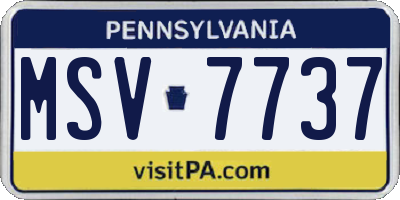 PA license plate MSV7737