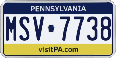 PA license plate MSV7738