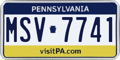 PA license plate MSV7741