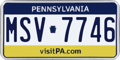 PA license plate MSV7746